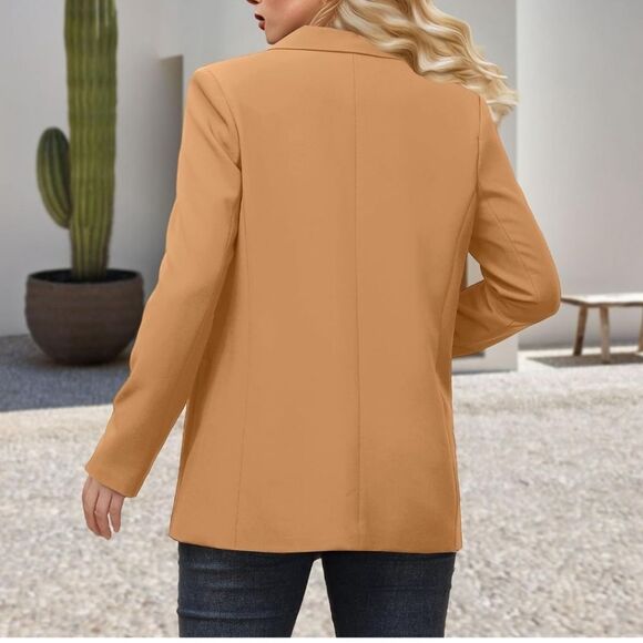 Alsogo Women’s Camel Khaki Blazer – Size Large, NWT, Career & Casual Layering - Picture 4 of 10